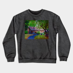 Log Cabin In The Woods Crewneck Sweatshirt